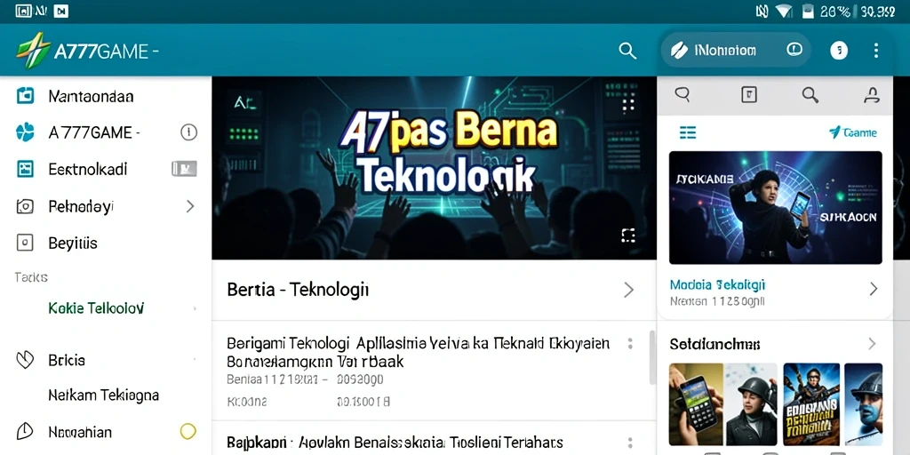 Tampilan utama A777GAME dengan berita teknologi terkini.