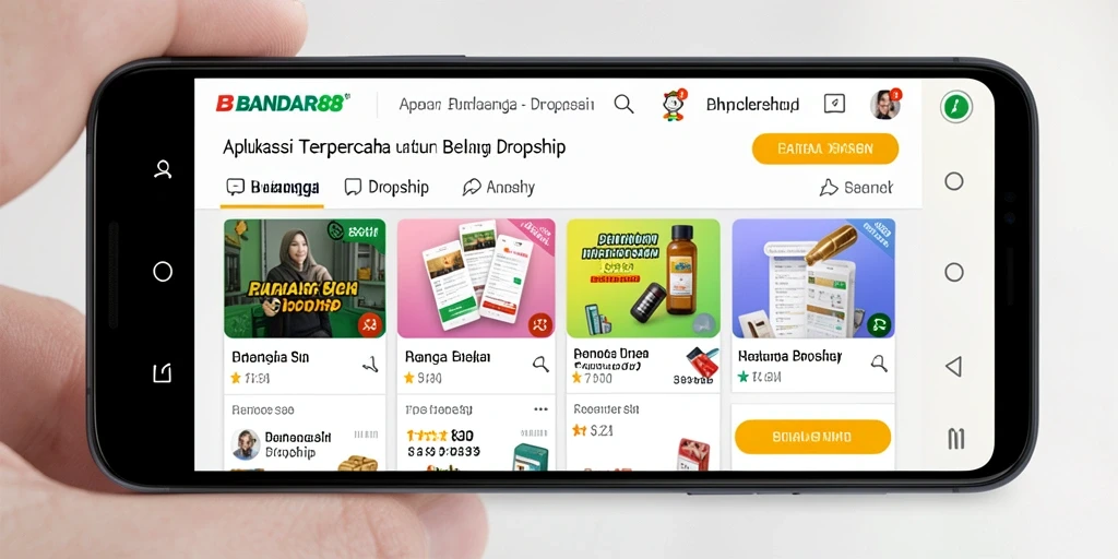 Tampilan antarmuka aplikasi BANDAR88 untuk belanja Dropship.
