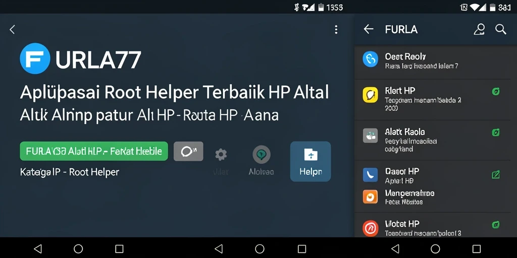 Screenshot antarmuka FURLA77 yang menampilkan fungsi Root Helper.