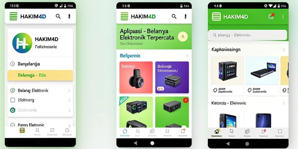 Antarmuka HAKIM4D yang sederhana dan menarik untuk berbelanja elektronik.