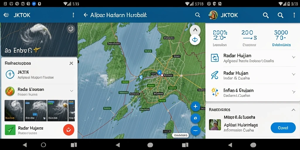 Antarmuka aplikasi JKTOK menampilkan informasi radar hujan terkini.