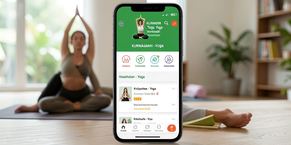 Antarmuka menarik dari aplikasi Yoga KURNIA898 dengan berbagai fungsi.