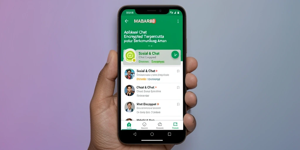 Tampilan antarmuka MABAR88 yang modern dan fungsional untuk chat terenkripsi.