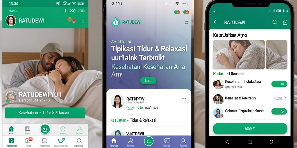 Tampilan antarmuka RATUDEWI yang intuitif dengan fitur relaksasi lengkap.