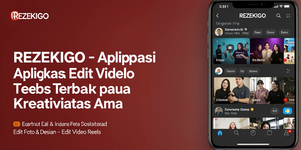Antarmuka aplikasi REZEKIGO dengan fitur Edit Video Reels yang menarik.